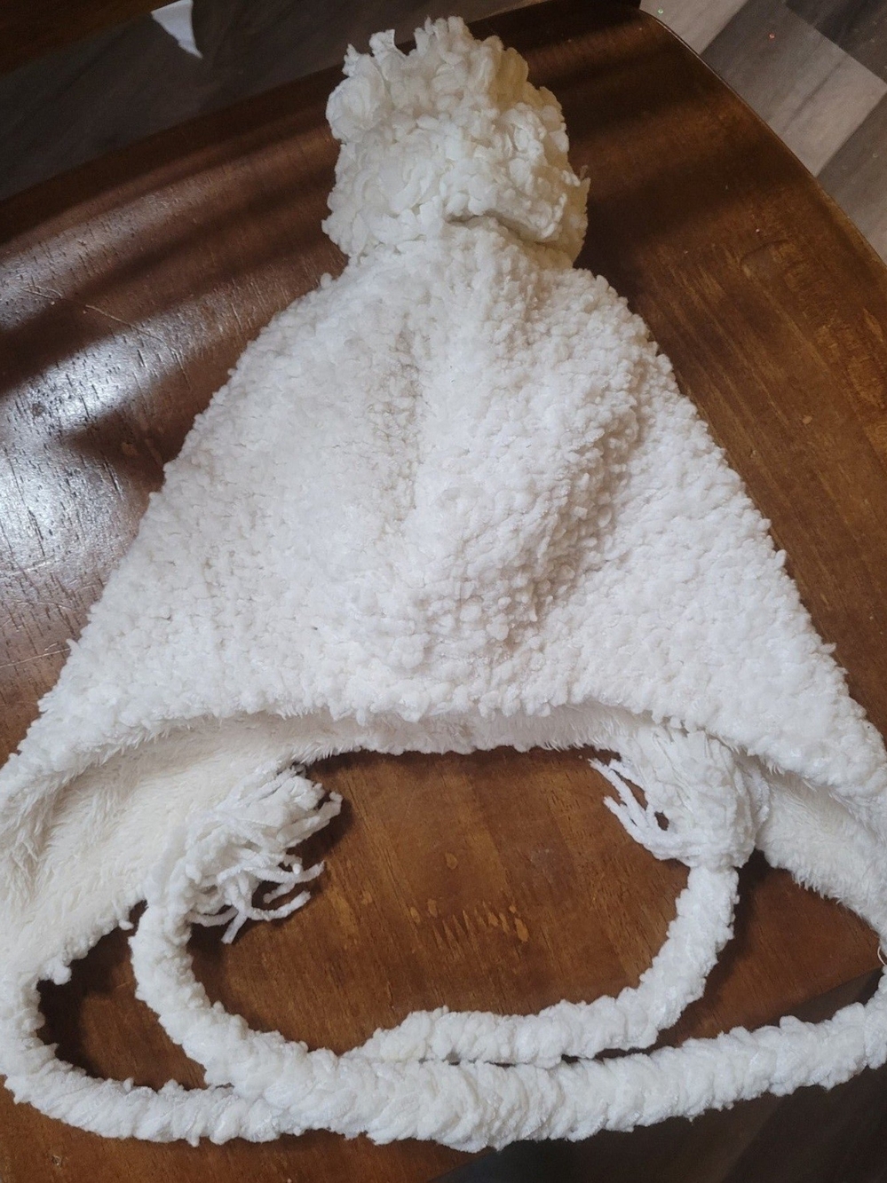 Sonoma White Sherpa Earflap Pom-Pom Hat for Kids